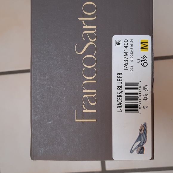 Franco Sarto Textured Blue Slingback Heels Sz 6.5 - Picture 9 of 9